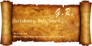 Goldberg Róbert névjegykártya